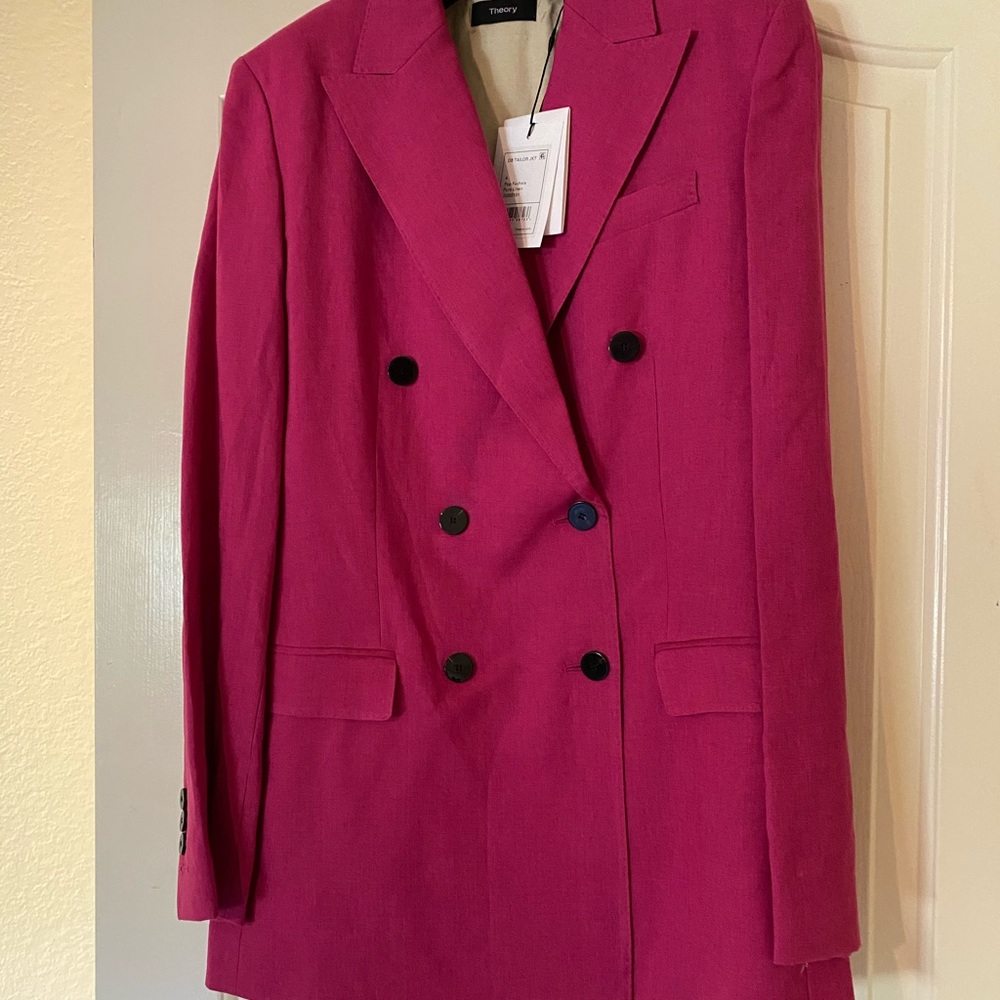 Theory pink/fuchia linen blazer Size 4